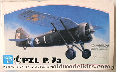 PZW 1/72 TWO PZL P.7a  (P-7A)- 123 Sq Cracow Capt. Olszewksi's Aircraft Sept 1939 / Trainer at Deblin / Luftwaffe, 2822-413 plastic model kit